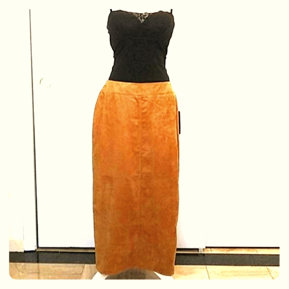 AGB Dresses & Skirts - 🤠AGB Brown Ultra Suede Midi Skirt